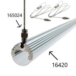 [165024] Anclaje de suspensión de 1 metro para el perfil LED 16420