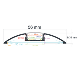 [165611] Perfil LED de superficie de 56 mm x 9,34 mm