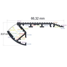 [166628] Perfil LED para escaleras de 66,32 mm x 26,97 mm