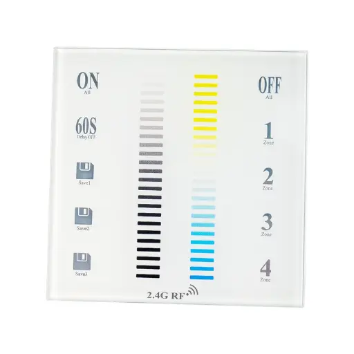 [188620] Mando regulador bicolor táctil y empotrable para controlador de 2.4GHz. DC12V: 96W / DC24V: 192W