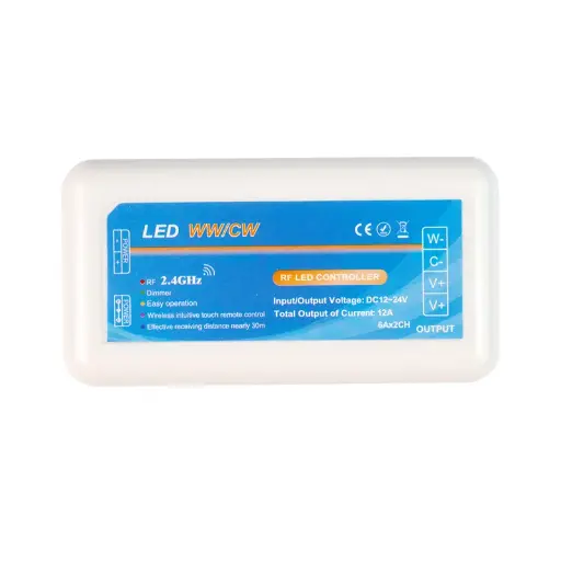 [188621] Controlador 2.4GHz. para tiras LED bicolor (4 zonas máx.) DC12V: 192W / 24V:384W