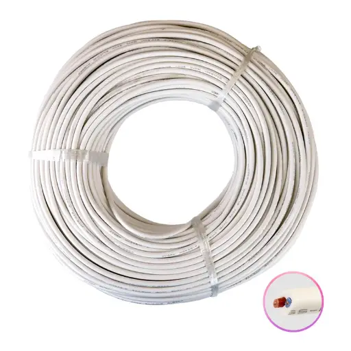 [2412502] ﻿Cable DC de 2 hilos monocolor 0.5 blanco para tira led 230v (100m)﻿