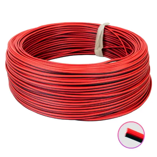 [241252] ﻿Cable DC de 2 hilos para tiras LED en rollo de 100 metros.﻿