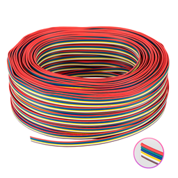 [241256] Cable DC de 6 hilos para tiras LED de 6 colores en rollos de 100 metros.