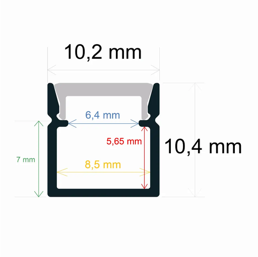 [161010] Profilo da superficie 10,2 mm x 10,4 mm